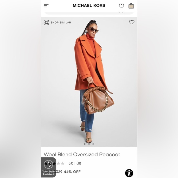 EUC MICHAEL KORS Wool Blend Oversized Double Breasted Peacoat - Picture 4 of 6